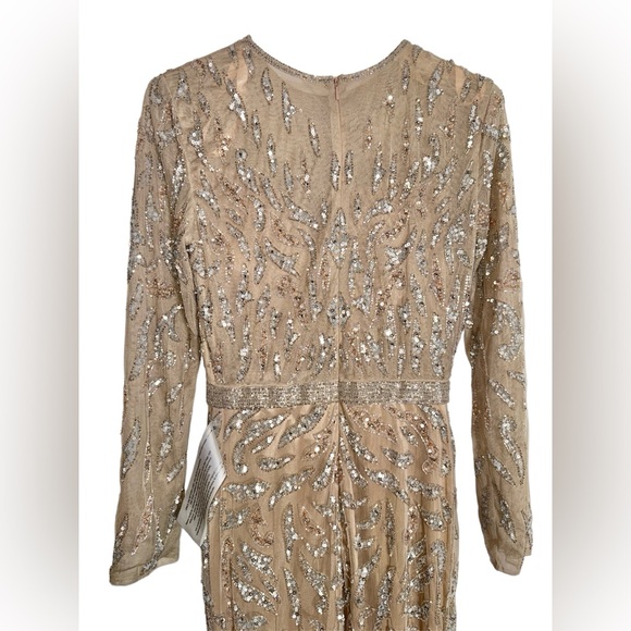 👗 NWT! Mac Duggal Beaded Long Sleeve Dress - Picture 8 of 16